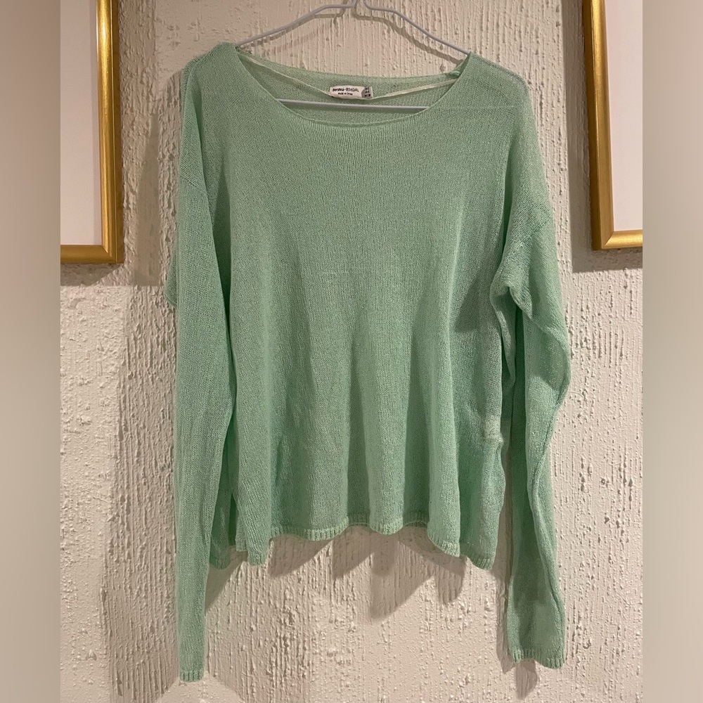 Bershka Light Green Women's Sweatshirt